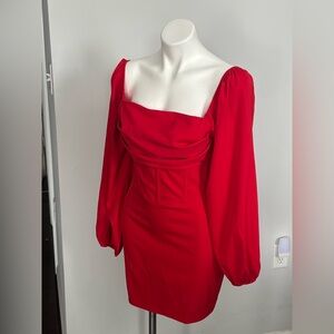 Princess Polly Valentine’s Day Red Long Sleeve Mini Dress